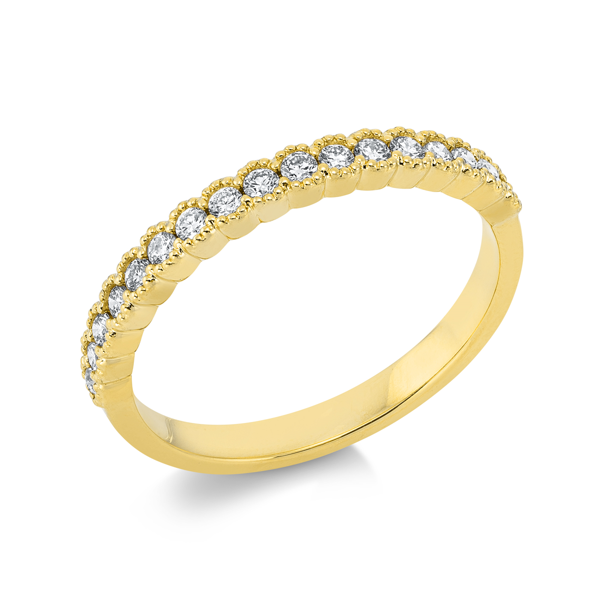 Memoire halb Ring  18kt Gelbgold mit 0,30ct Diamanten