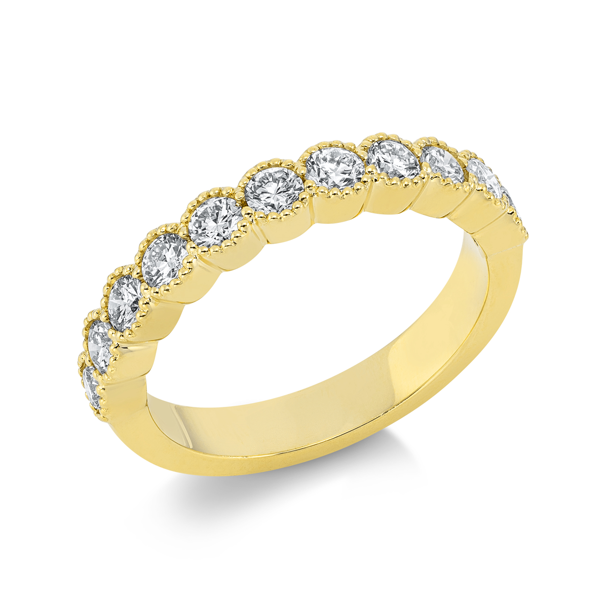 Memoire halb Ring  18kt Gelbgold mit 0,88ct Diamanten