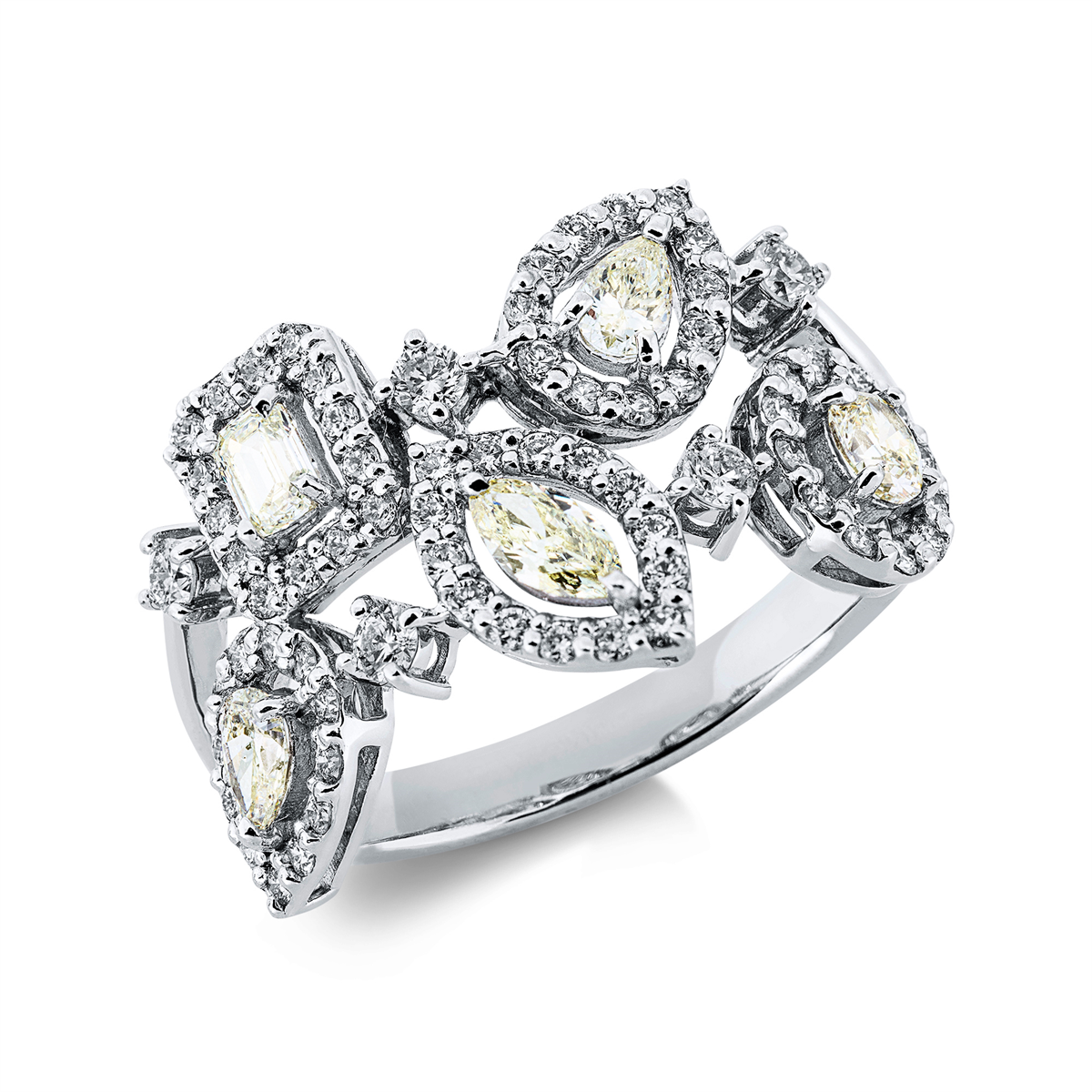 Ring  950PL Platin mit 1,13ct Diamanten