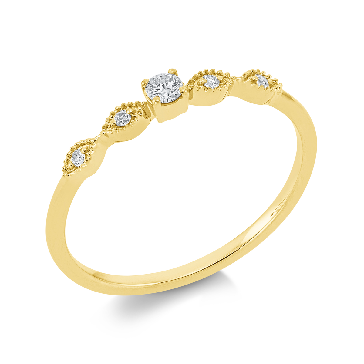 Ring  18kt Gelbgold mit 0,12ct Diamanten