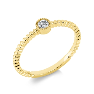 Solitaire Ring  18kt Gelbgold mit 0,10ct Diamanten