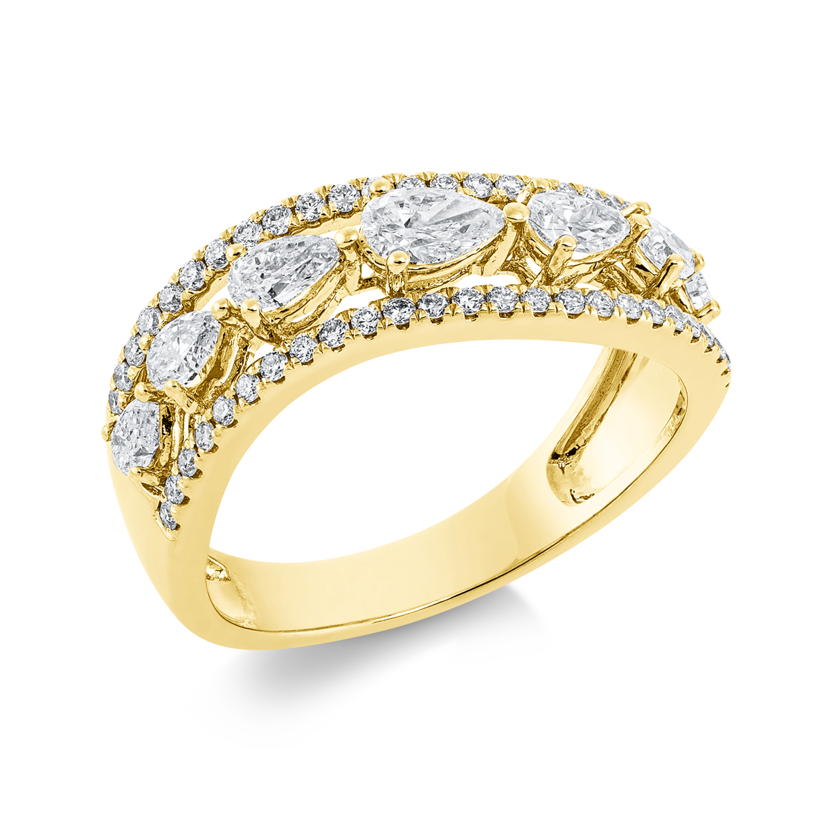 Ring  18kt Gelbgold mit 0,89ct Diamanten