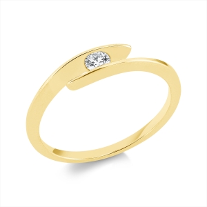 Solitaire Ring  14kt Gelbgold mit 0,12ct Diamanten