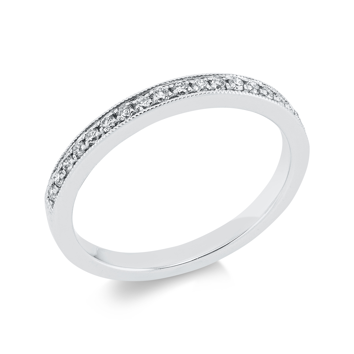 Memoire halb Ring  18kt Weißgold mit 0,19ct Diamanten