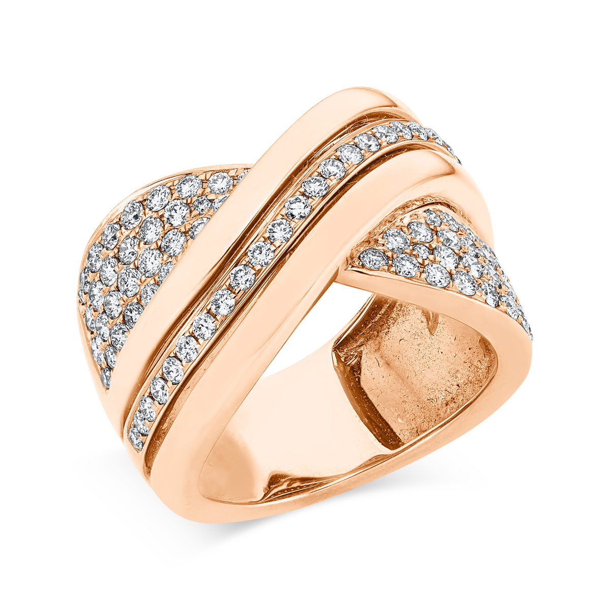 Ring  18kt Rotgold mit 1,26ct Diamanten