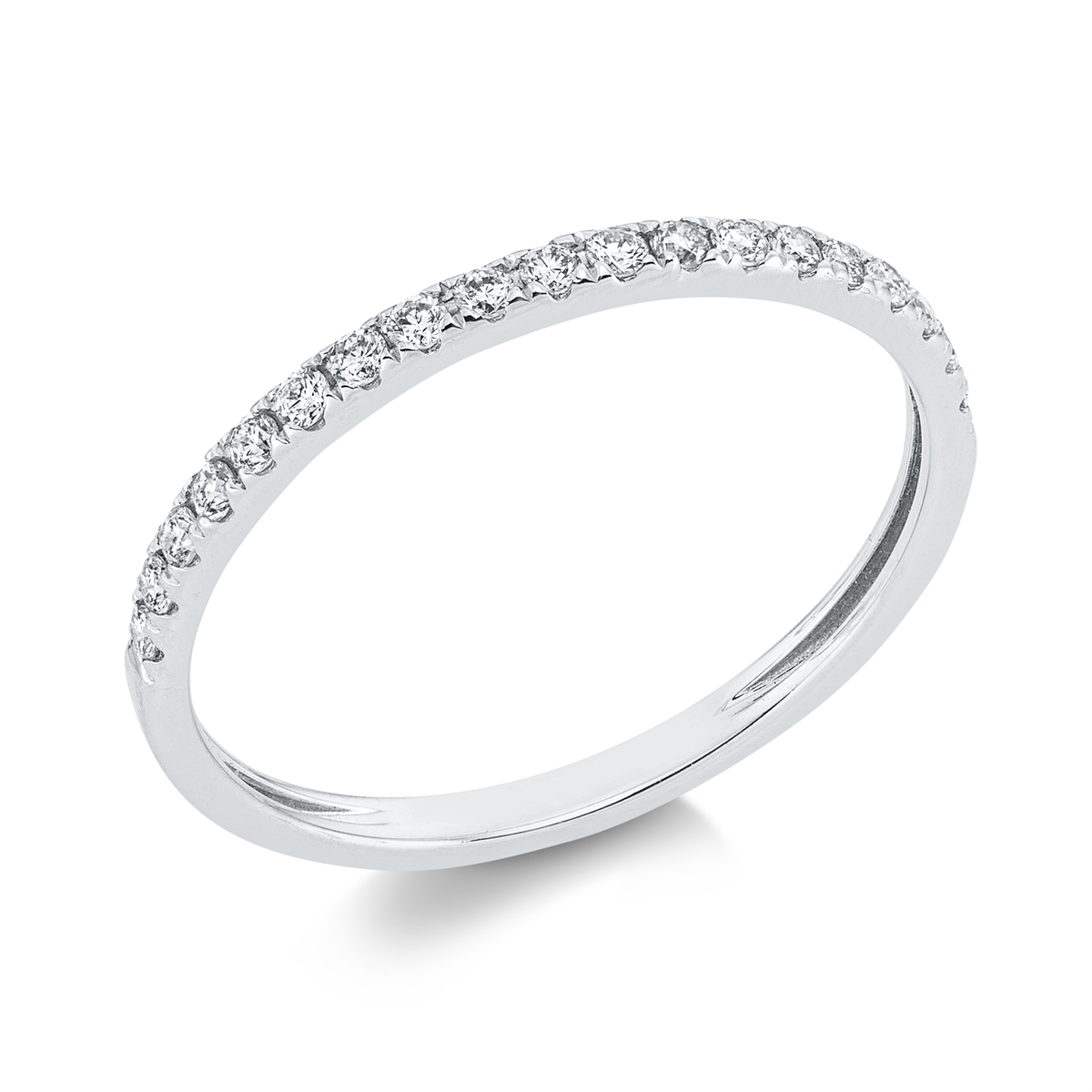 Memoire halb Ring  18kt Weißgold mit 0,19ct Diamanten