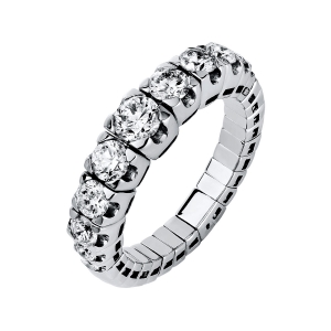 Ring 4er-Krappe 18kt Rotgold Flex-Band, variabel mit 1,23ct Diamanten