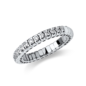 Memoire halb Ring 4er-Krappe 14kt Gelbgold Flex-Band, variabel mit 0,46ct Diamanten