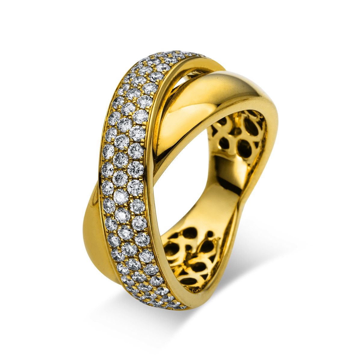 Pavé Ring  18kt Gelbgold mit 0,85ct Diamanten