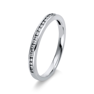 Memoire halb Ring  18kt Weißgold mit 0,15ct Diamanten