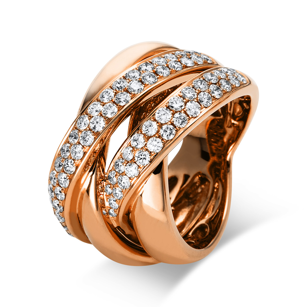 Ring  18kt Rotgold mit 1,40ct Diamanten