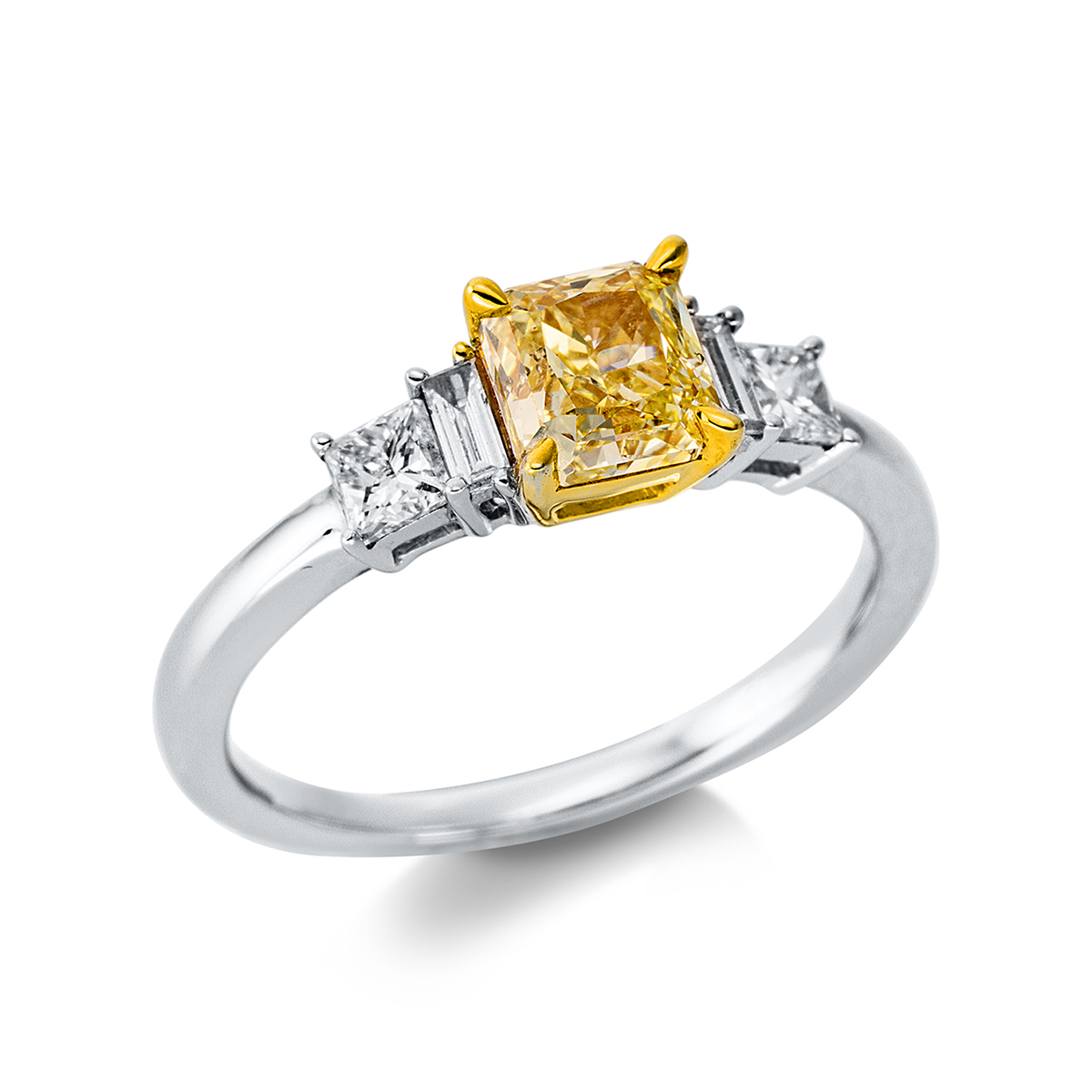 Ring 4er-Krappe 18kt Weißgold / Gelbgold GIA 6325062249 mit 1,43ct Diamanten