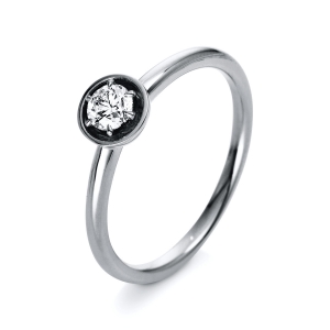 Solitaire Ring 6er-Krappe 18kt Weißgold mit 0,25ct Diamanten