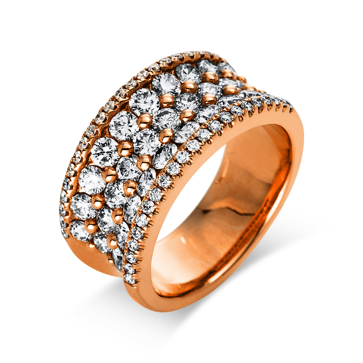 Pavé Ring  18kt Rotgold mit 2,00ct Diamanten