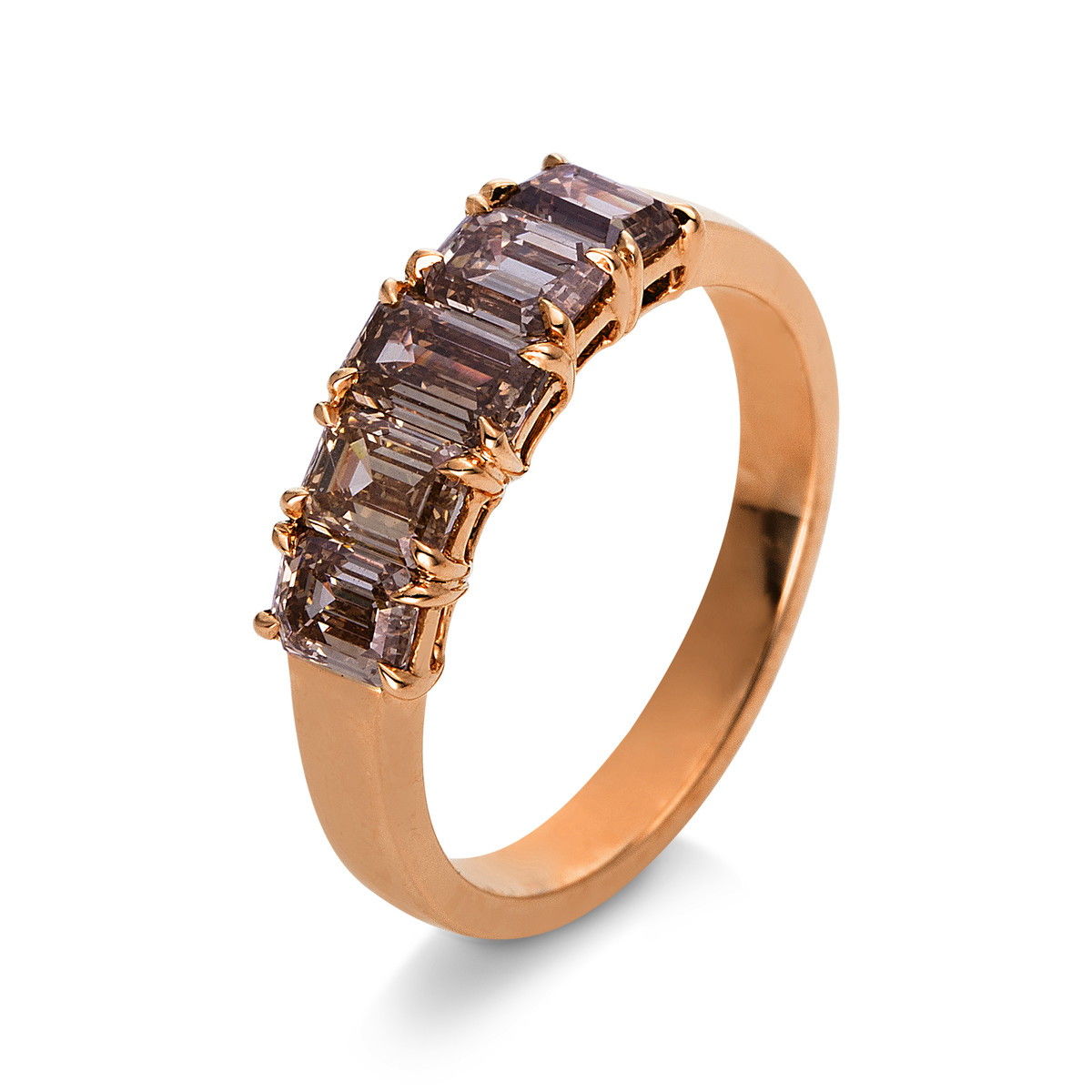 Memoire halb Ring  18kt Rotgold mit 1,65ct Diamanten