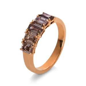 Memoire halb Ring  18kt Rotgold mit 1,65ct Diamanten