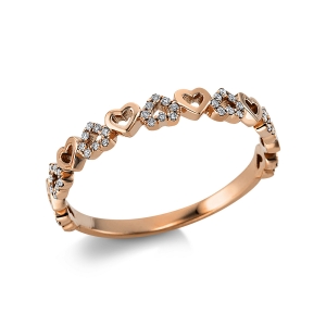 Ring  14kt Rotgold mit 0,11ct Diamanten