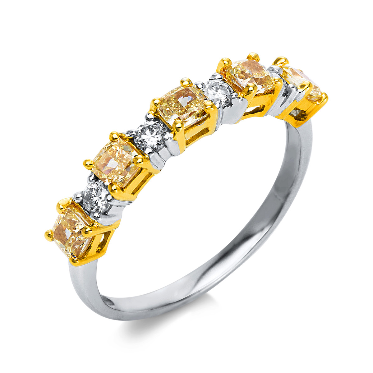 Ring 4er-Krappe 18kt Weißgold / Gelbgold mit 1,20ct Diamanten