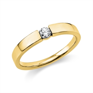 Solitaire Ring  14kt Gelbgold mit 0,15ct Diamanten