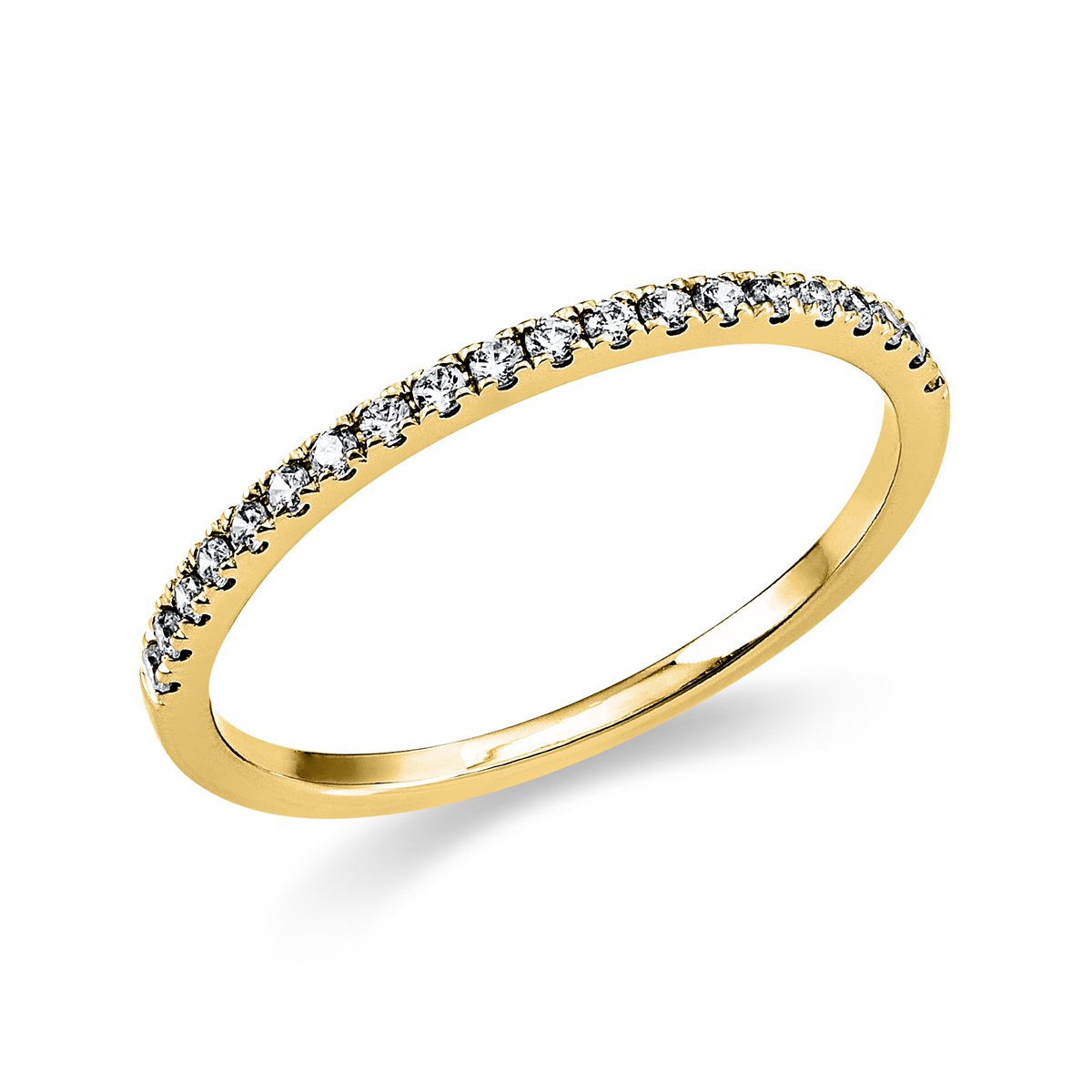 Memoire halb Ring  14kt Gelbgold mit 0,15ct Diamanten