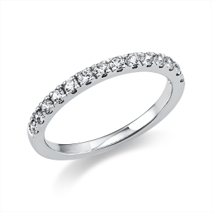 Memoire halb Ring  950PL Platin mit 0,42ct Diamanten