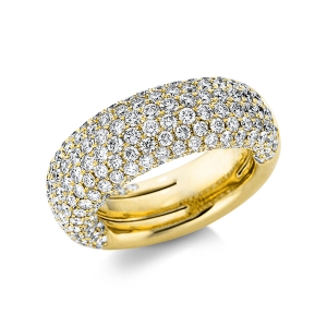 Pavé Ring  18kt Gelbgold mit 3,84ct Diamanten