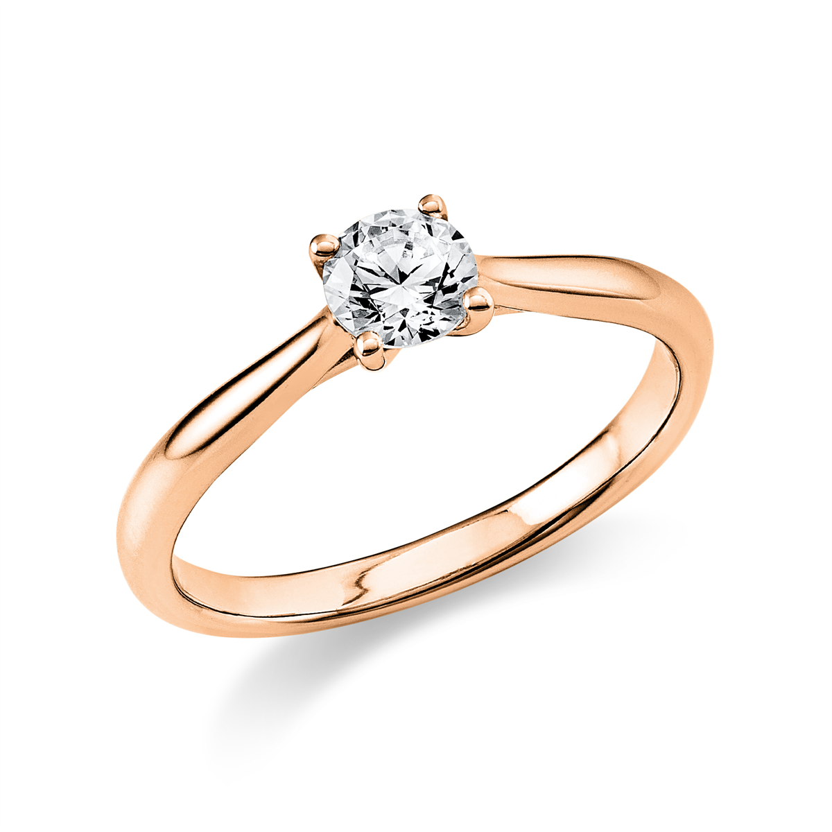 Solitaire Ring 4er-Krappe 18kt Rotgold GIA2394602049 mit 0,40ct Diamanten