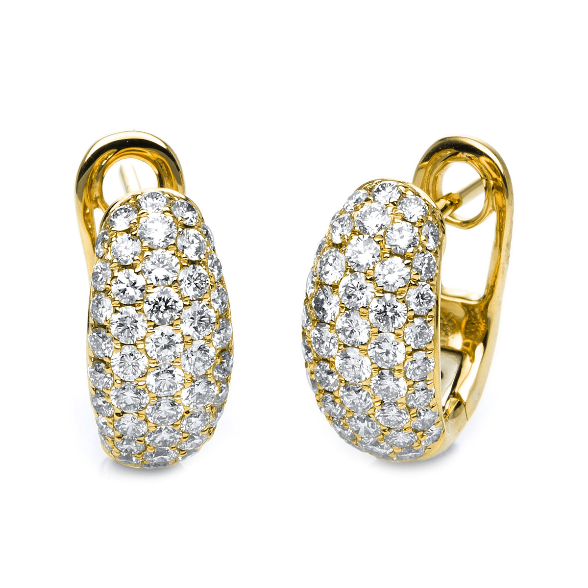 Pavé Creolen  18kt Gelbgold mit 1,50ct Diamanten