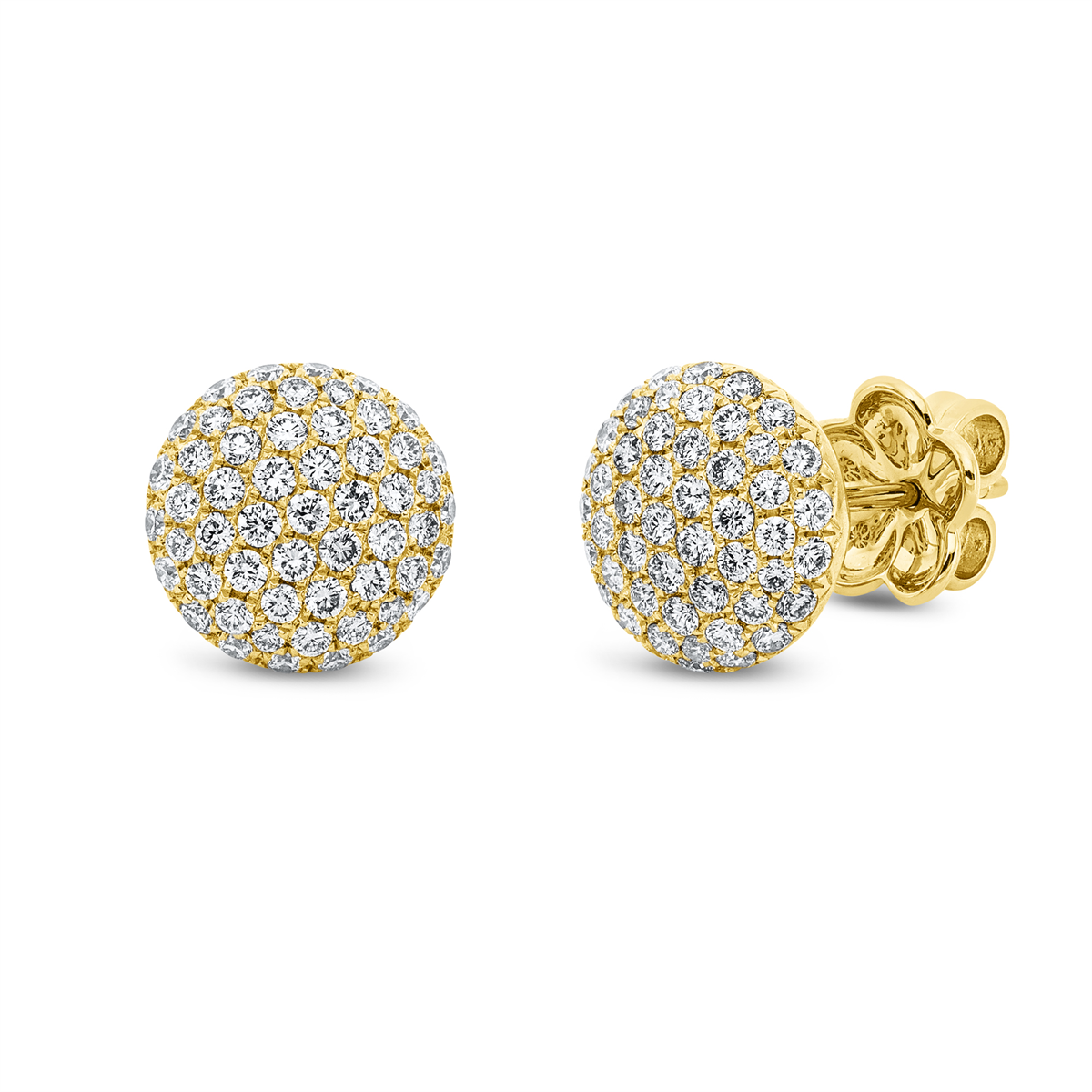 Pavé Ohrstecker  18kt Gelbgold mit 1,14ct Diamanten