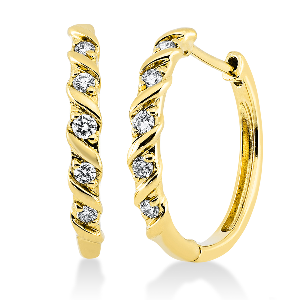 Creolen  18kt Gelbgold mit 0,14ct Diamanten