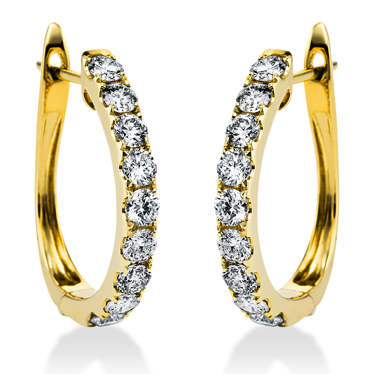 Creolen  14kt Gelbgold mit 2,00ct Diamanten