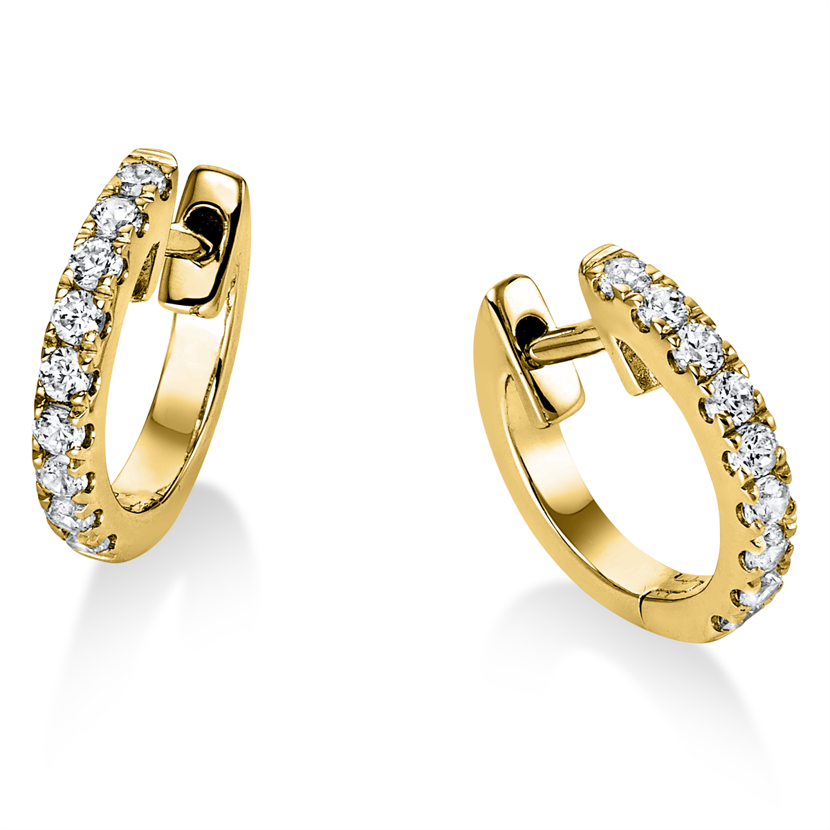 Creolen  14kt Gelbgold mit 0,17ct Diamanten