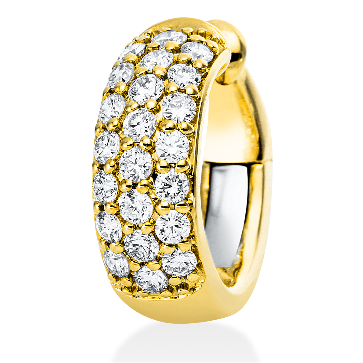 Pavé Ohrschmuck  18kt Gelbgold / Weißgold Ohrmanschette mit 0,38ct Diamanten