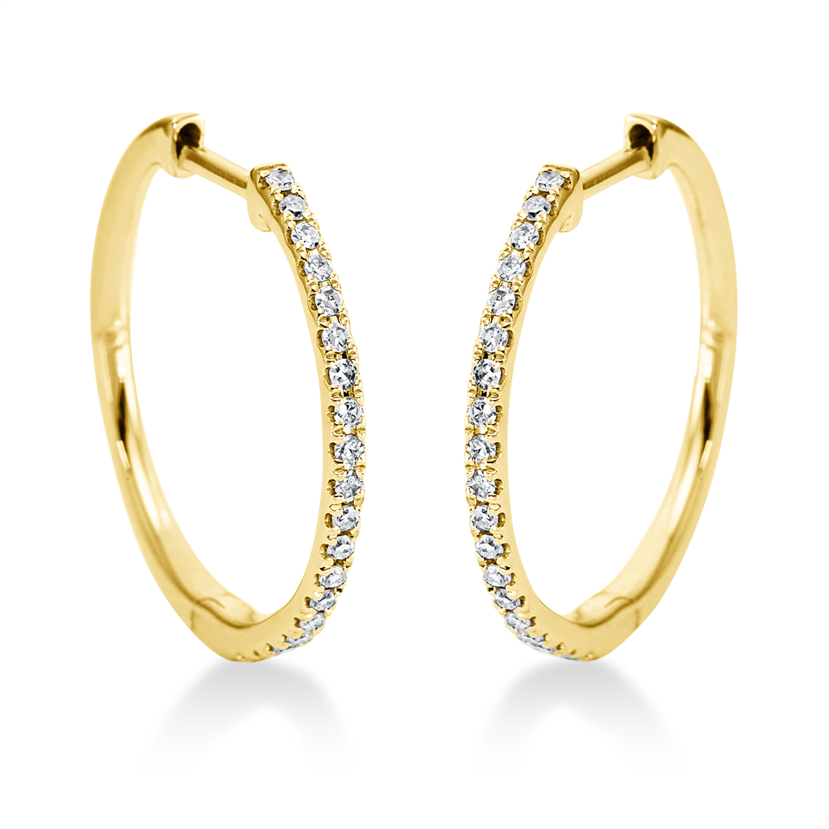 Creolen  18kt Gelbgold mit 0,17ct Diamanten