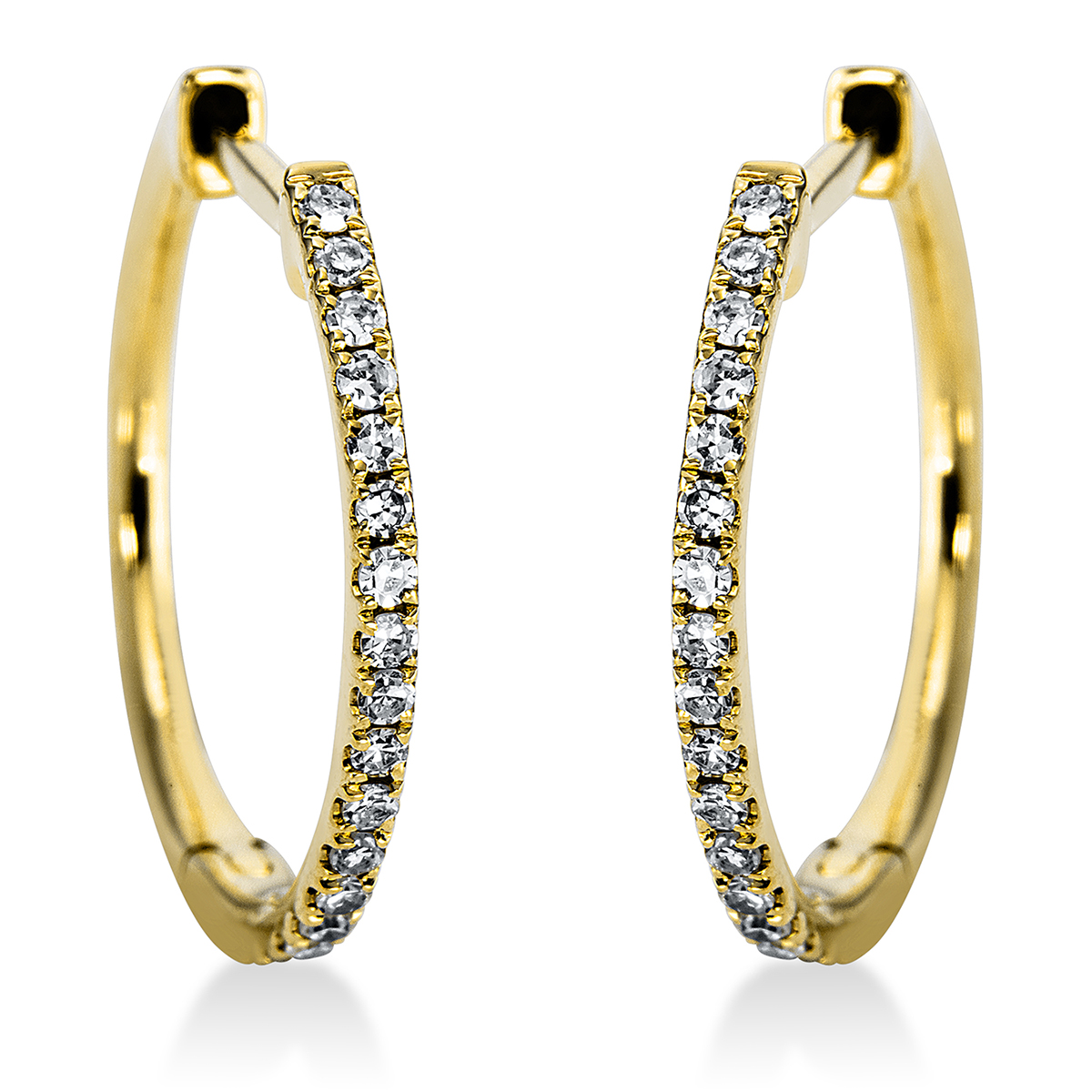 Creolen  18kt Gelbgold mit 0,12ct Diamanten