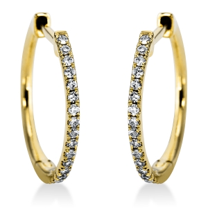 Creolen  18kt Gelbgold mit 0,12ct Diamanten