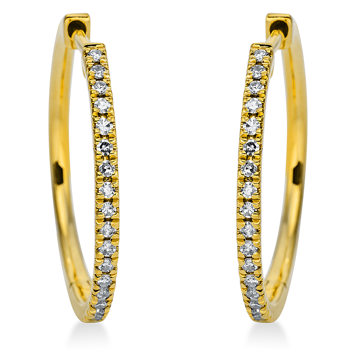 Creolen  18kt Gelbgold mit 0,13ct Diamanten