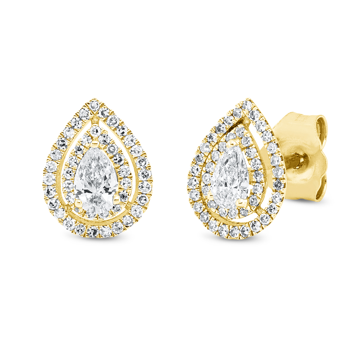 Ohrstecker  18kt Gelbgold teils rhodiniert mit 0,33ct Diamanten