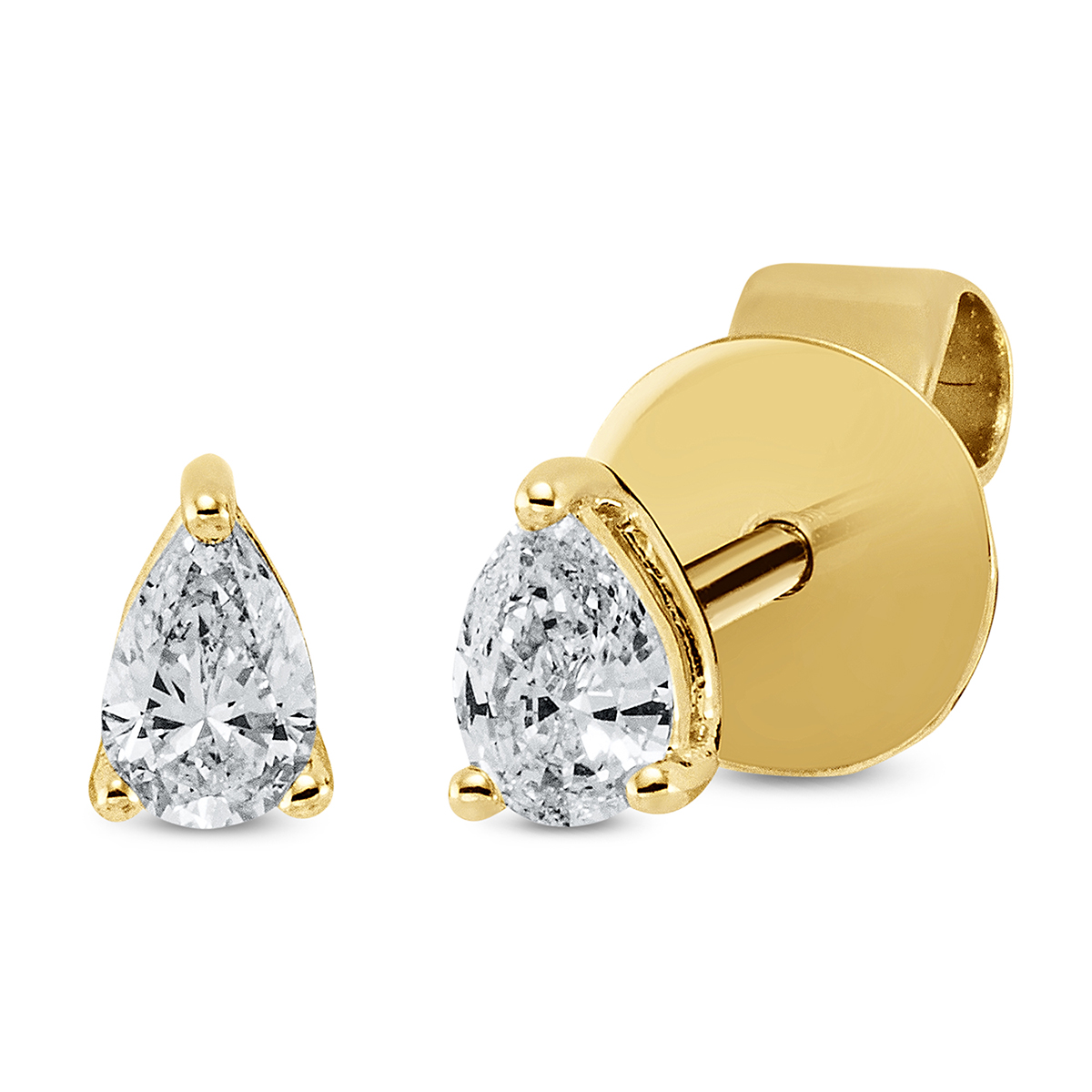 Solitaire Ohrstecker  18kt Gelbgold mit 0,20ct Diamanten