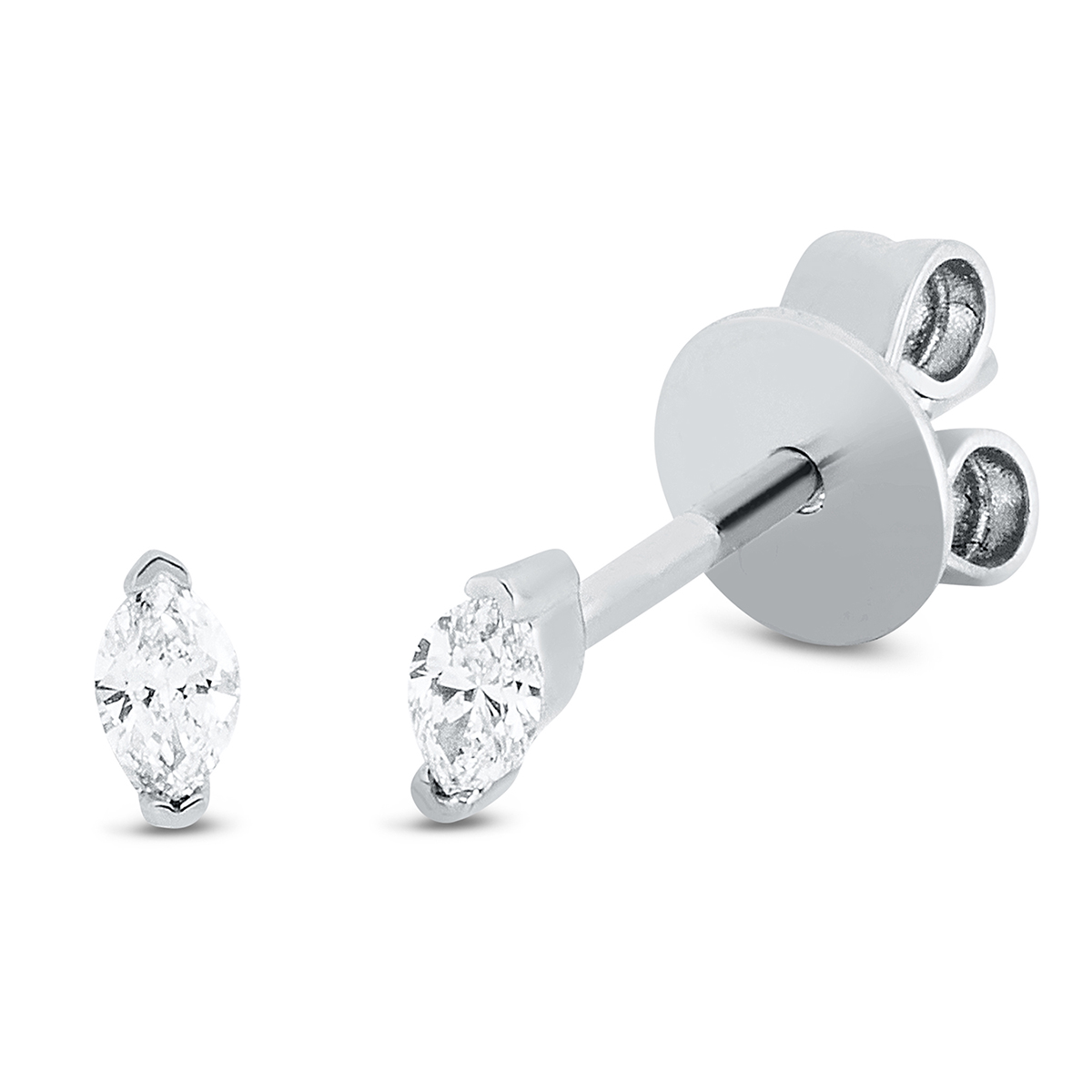 Solitaire Ohrstecker  18kt Weißgold mit 0,09ct Diamanten