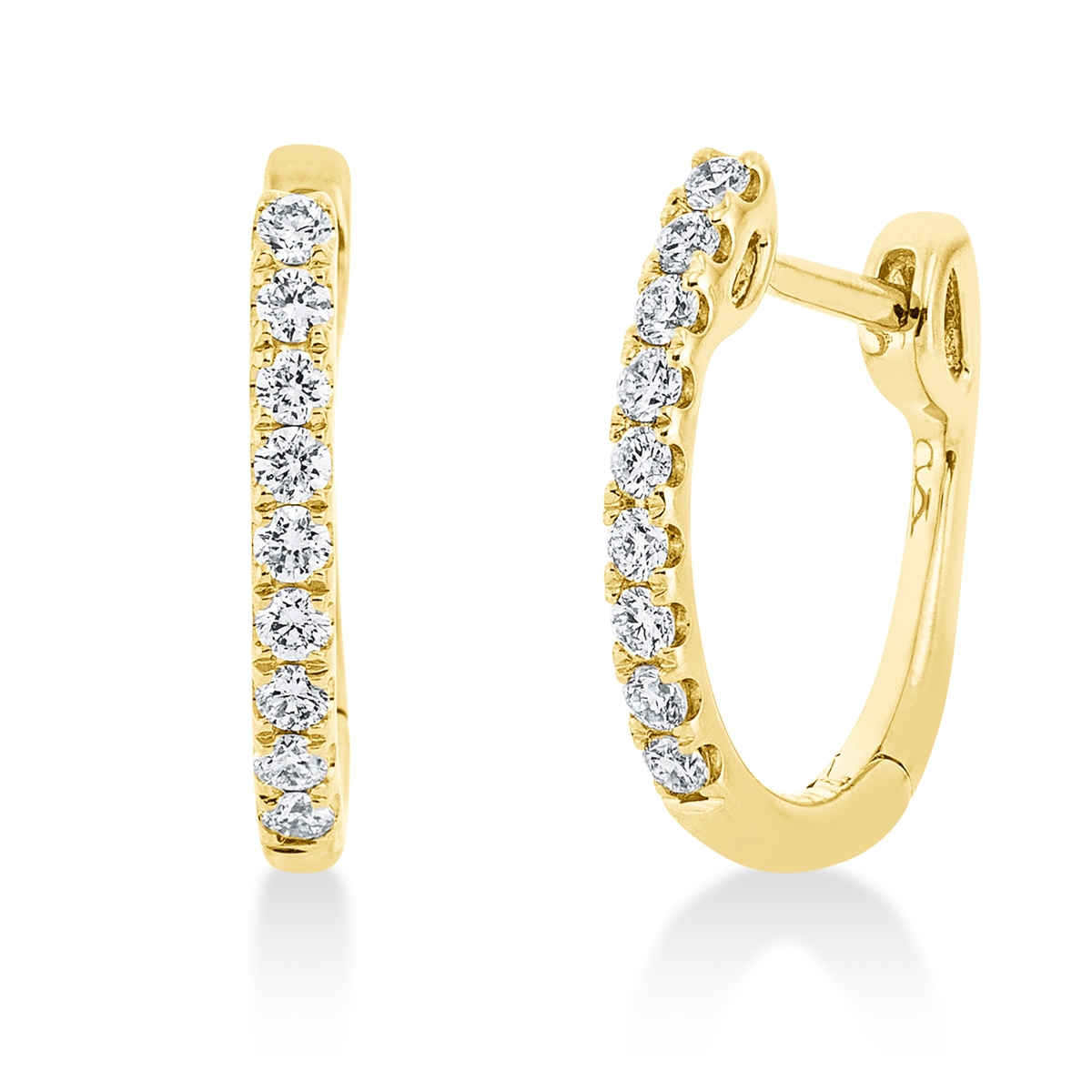 Creolen  18kt Gelbgold mit 0,22ct Diamanten