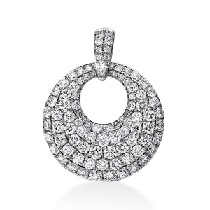 Pavé Anhänger  18kt Weißgold mit Öse mit 0,96ct Diamanten