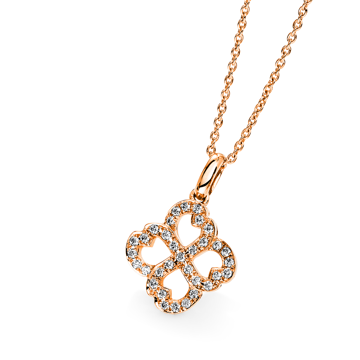 Collier  18kt Rotgold mit 0,14ct Diamanten