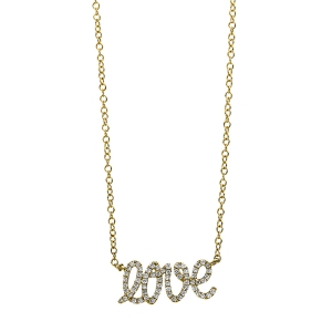 Collier  18kt Gelbgold  Liebe mit 0,14ct Diamanten