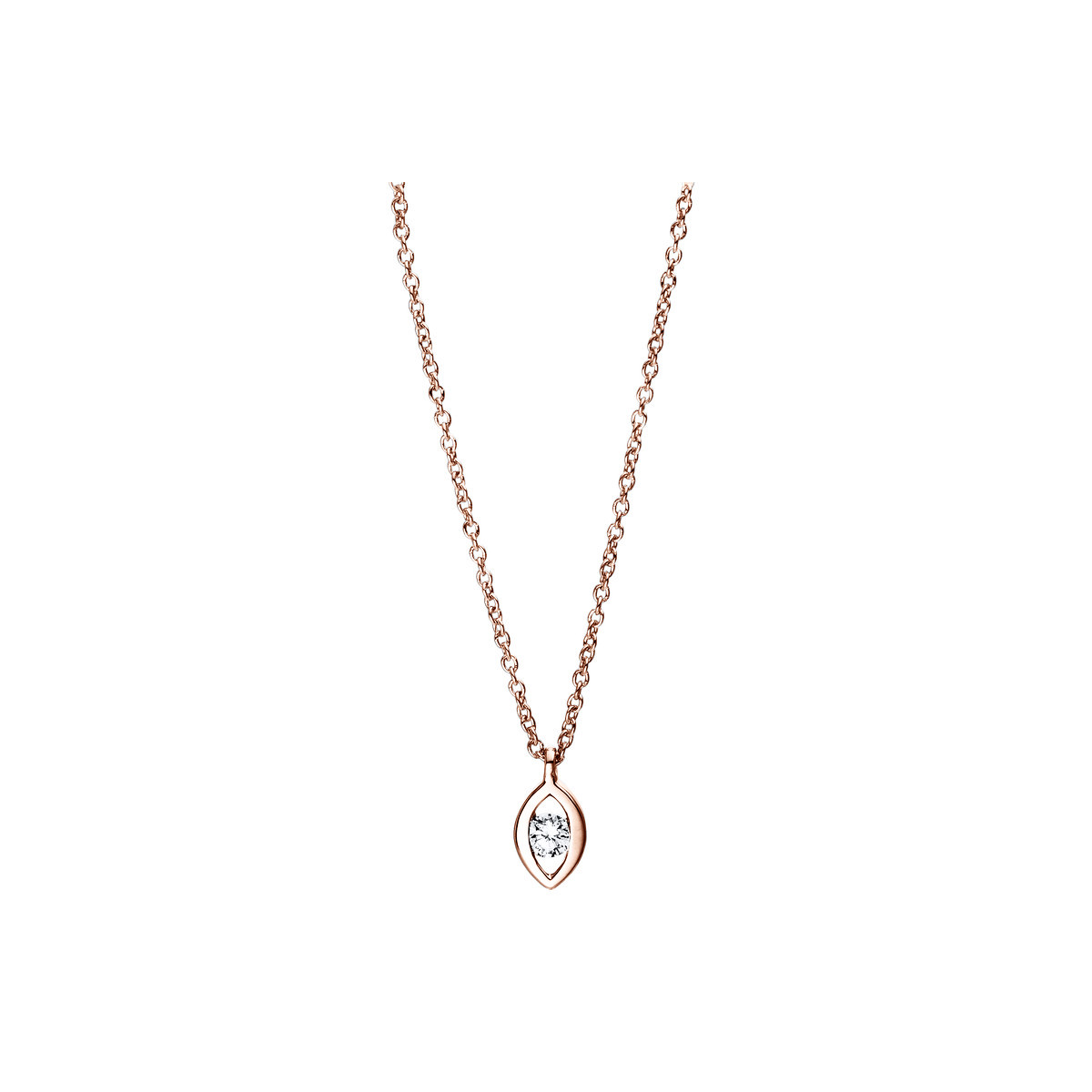 Solitaire Collier  14kt Rotgold mit 0,08ct Diamanten