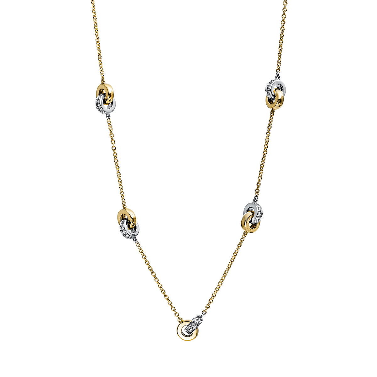 Collier 14 kt GG+WG