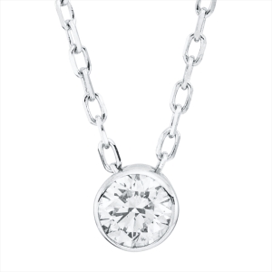 Solitaire Collier Zarge 18kt Weißgold mit 0,15ct Diamanten