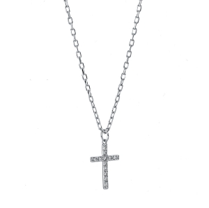 Collier 18 kt GG Kreuz, mit Öse