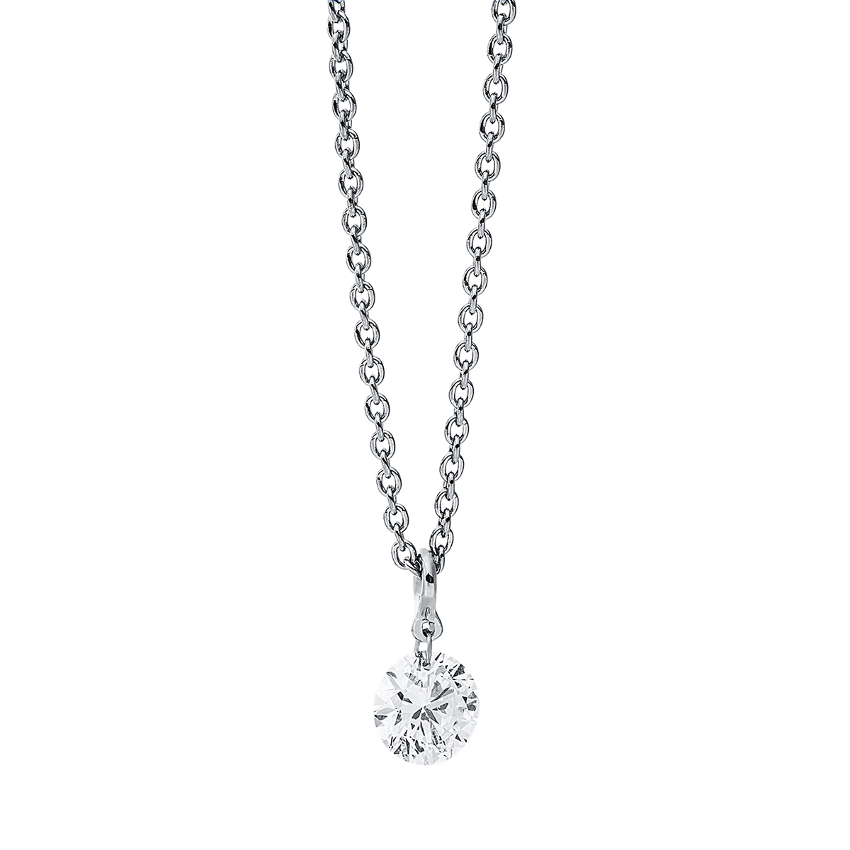 Solitaire Collier  18kt Weißgold mit 0,25ct Diamanten