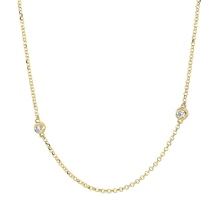 Collier  18kt Gelbgold mit ZÖ 38,1 cm + 40,6 cm mit 0,21ct Diamanten